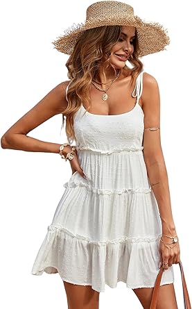 Womens Summer Dresses Wedding Guest Dresses Beach Sundresses Spaghetti Strap Flowy Boho Dress